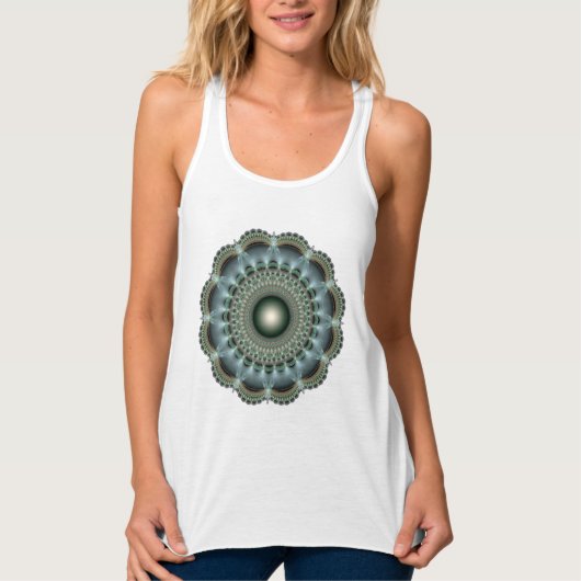 Mandala aus glänzendem Fraktal Tank Top (Vorderseite)