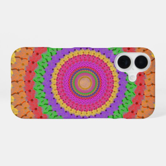 Mandala Ball im gelben Häkelstil - iPhone 16 Hülle (Rückseite (Horizontal))