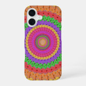 Mandala Ball im gelben Häkelstil - iPhone 16 Hülle (Rückseite)