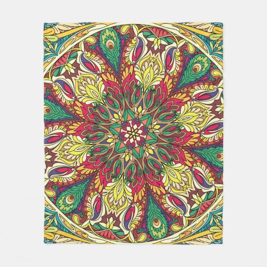 Mandala Bandana: Vintages Nahtloses Design. Fleecedecke (Vorderseite)