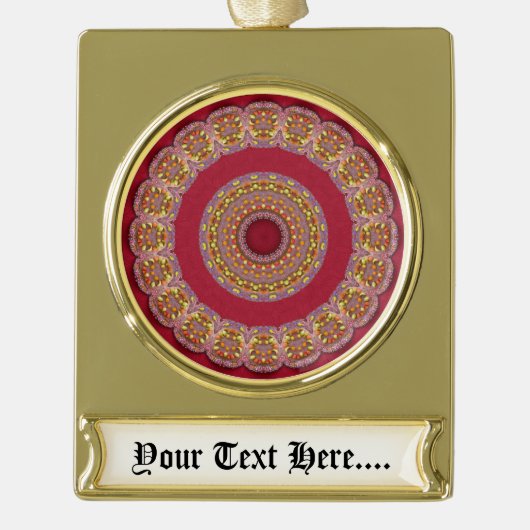 Mandala Banner-Ornament Gold (Vorderseite)