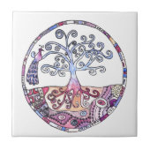 Mandala - Baum des Lebens im Paradies Fliese (Vorderseite)