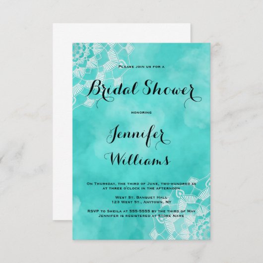 Mandala Beach Bridal Dusche Einladungen (Vorne/Hinten)