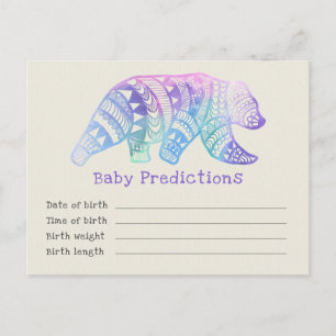 Mandala Bear Baby Shower Vorhersagen und Ratschläg Postkarte