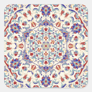 Mandala Beauty: Farbenfrohe Kulturmosaik Quadratischer Aufkleber