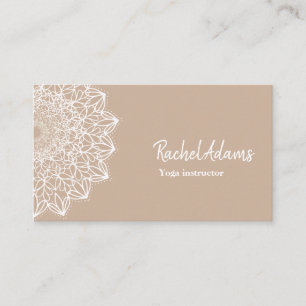 Mandala Beige Braun Weiß Visitenkarte