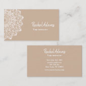 Mandala Beige Braun Weiß Visitenkarte (Vorne/Hinten)