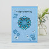 Mandala Birthday Flat Card (Stehend Vorderseite)