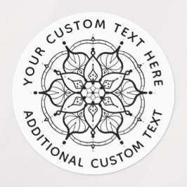 Mandala Black and White label Etiketten