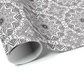 Mandala Black and White Wrapping Paper Geschenkpapier (Rolleneckpunkt)