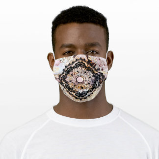 Mandala Black Brown Gold Adult Facebook Maske
