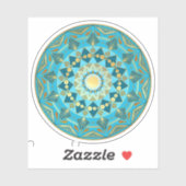 Mandala Blau Gold Aufkleber (Blatt)