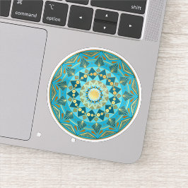 Mandala Blau Gold Aufkleber
