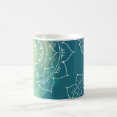 Mandala blau-grün-boho kaffeetasse (Mittel)