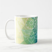 Mandala blau-grün-boho kaffeetasse (Links)
