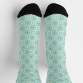 Mandala Blau Grün Orange Muster Socken (Oben)