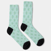 Mandala Blau Grün Orange Muster Socken (Rechts)