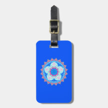 Mandala Blau Pink auf blauem Hintergrund