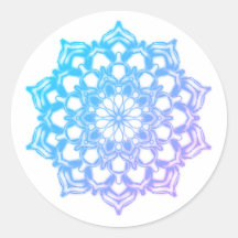 Mandala-Blaublüte-Aufkleber