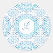 Mandala blauer Aufkleber (Vorderseite)