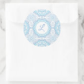 Mandala blauer Aufkleber (Tasche)