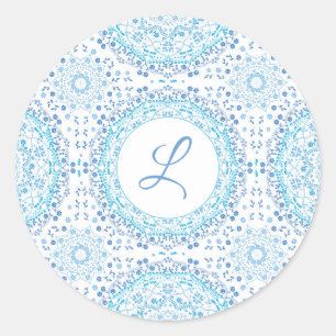 Mandala blauer Aufkleber