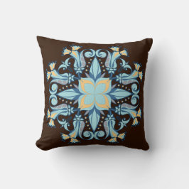 Mandala Bloom Pillow in Chocolate Brown Kissen