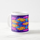 “Mandala Bloom: Sip Joyfully in Neon Kawaii” Kaffeetasse (Vorderseite Links)
