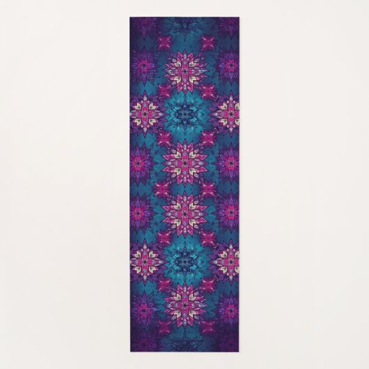 Mandala Bloom-Yogamatte – Lebendiges Blumenmuster Yogamatte (Vorderseite)