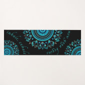 Mandala Blue Bold Modern Vibrant Mandala Yogamatte (Vorderseite (Horizontal))