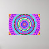 Mandala Blue Circles Stretched Canvas Print Leinwanddruck (Vorderseite)