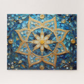 Mandala Blue Gold Puzzle (Horizontal)