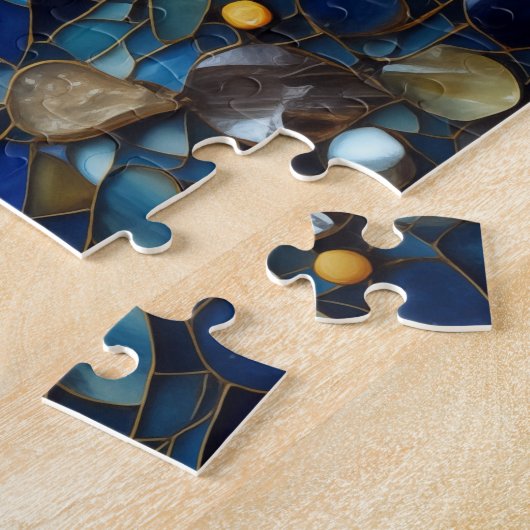 Mandala Blue Gold Puzzle (Seite)