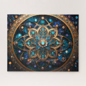 Mandala Blue Gold Puzzle (Horizontal)