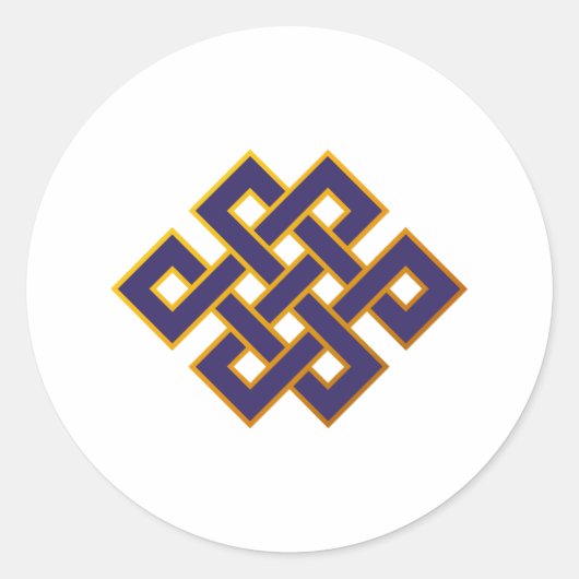 Mandala Blue Karma Buddhismus Eternal Knot Runder Aufkleber (Vorderseite)