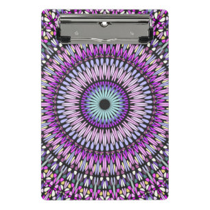 Mandala Blue Lila Kaleidoskop Muster-43214 Mini Klemmbrett