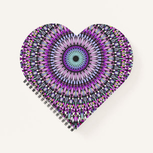 Mandala Blue Lila Kaleidoskop Muster-43214 Notizblock