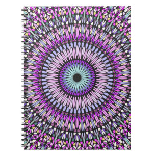 Mandala Blue Lila Kaleidoskop Muster-43214 Notizblock