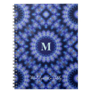 Mandala Blue Lila Monogram Name Notizblock