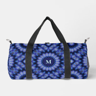 Mandala Blue Lila Pattern Monogram Duffle Bag