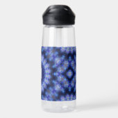 Mandala Blue Lila Pattern Monogram Trinkflasche (Rückseite)