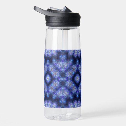 Mandala Blue Lila Pattern Monogram Trinkflasche (Rechts)