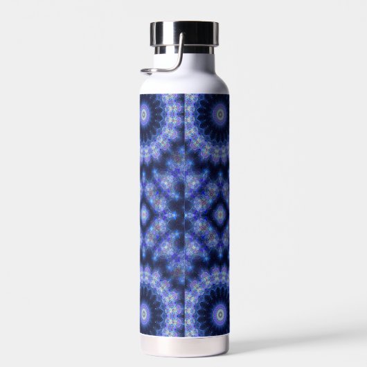 Mandala Blue Lila Pattern Monogram Trinkflasche (Rechts)