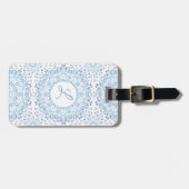 Mandala Blue Luggage Tag Gepäckanhänger (Vorderseite horizontal)