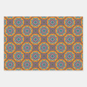 Mandala Blue Pink und Gelber Kreis Geschenkpapier Set (Vorderseite 2)