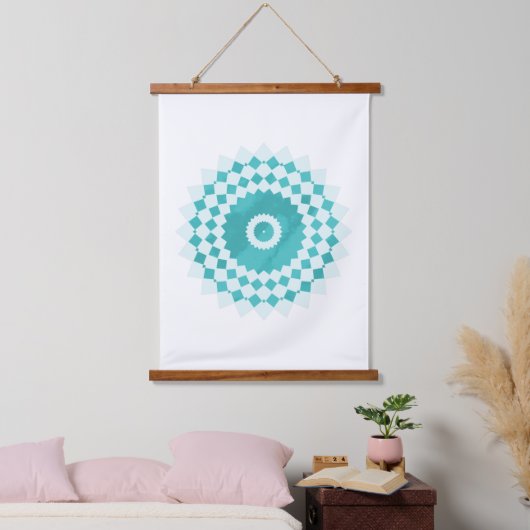 Mandala Blue Sky Muster Wandteppich Mit Holzrahmen (Schlafzimmer)