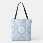 Mandala Blue Tote Bag Monogram Tasche (Rückseite)