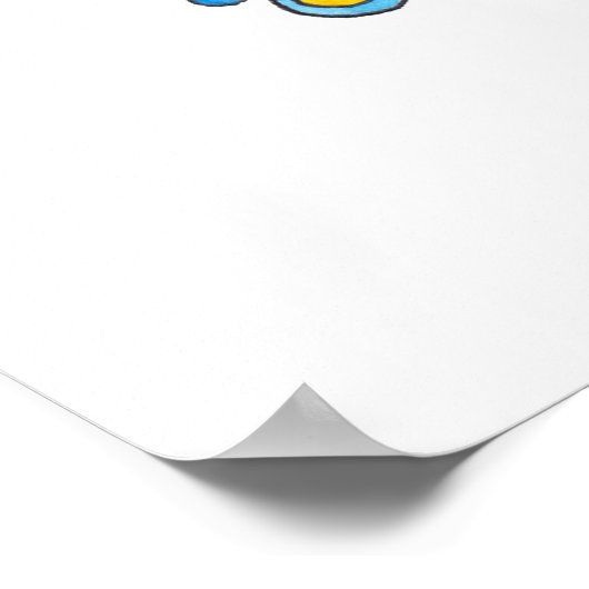 Mandala Blue Turquoise Yellow Watercolor Poster (Ecke)