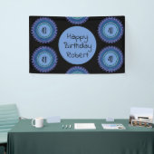 Mandala Blue und Black Individuelle Name Party Banner (Messeveranstaltung)
