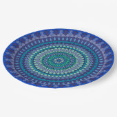 Mandala Blue und Green Party Paper Teller (Schrägansicht)